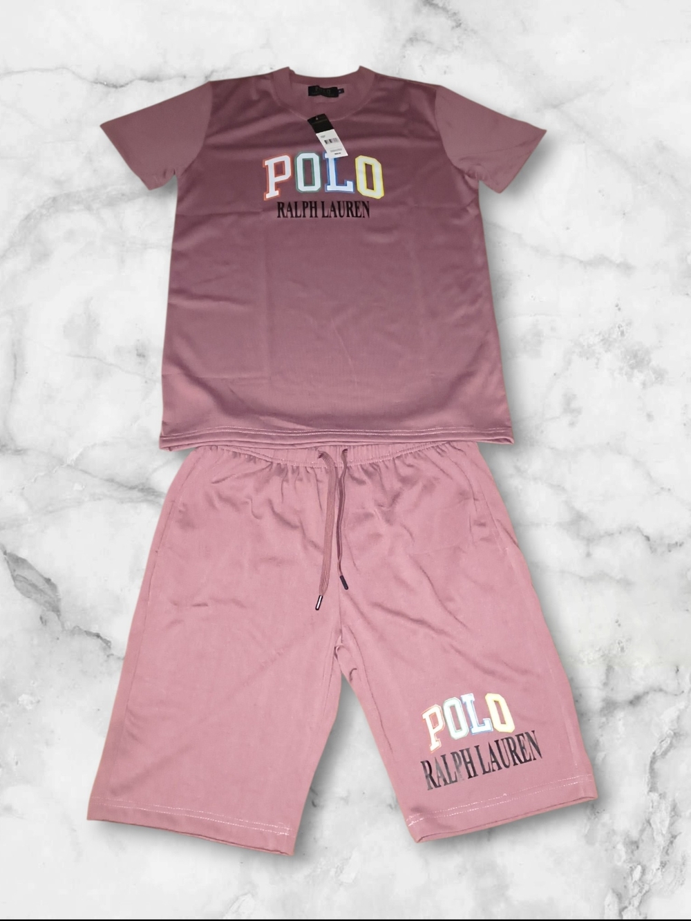 Polo by Ralph Lauren Dusty Pink Athletic Shorts - Logo Print